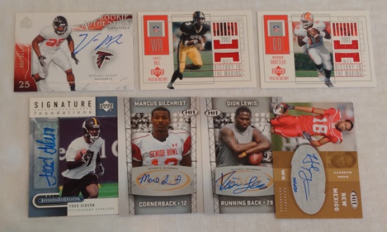 7 Autographed Signed Jersey GU Football Insert Card Lot Hank Baskett Dion Lewis