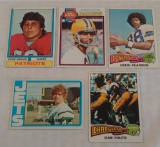 5 Vintage 1970s Topps NFL Football Rookie Card Lot Stars HOFers Fouts Riggins Pearson Lofton Hannah