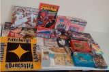 Misc Collectibles Box Lot GI Joe Game Kiss Calendar NASA Astronauts Metal Wonder Woman Sign Pooh