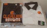 2 New Cleveland Browns Shirt Lot Nike Polo Dri Fit L XL NWT