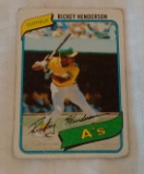 Key Vintage 1980 Topps Baseball #482 Rickey Henderson Rookie Card RC A's HOF