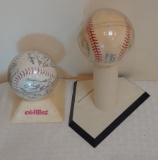 Vintage 1980 Phillies World Series Facsimile Team Signed Baseball Souvenir & Unsigned ROMLB Display