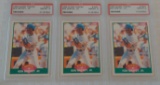 (3) 1989 Score Traded Baseball Rookie Card Lot #100T Ken Griffey Jr RC Mariners PSA GRADED 8 NRMT