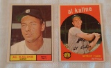 Vintage 1959 & 1961 Topps MLB Baseball Card Pair Al Kaline Tigers HOF