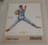 Rare 20x24 Artist Signed Print Phillies w/ Sketch #'d On One Field HOF The Fan 1980 Steve Carlton