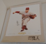 Rare 20x24 Artist Signed Print Phillies w/ Sketch #'d On One Field HOF The Fan 1955 Robin Roberts