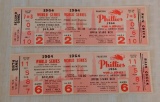 (2) Vintage 1964 Phillies World Series Phantom Ticket Pair Full Unused Game 2 6