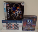 Brand New Sealed NFL Ravens Giant Floor Puzzle Red Sox Yankees Checkers 1 Vs 100 DVD Board Game