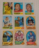 9 Vintage NFL Football Topps Card Lot Stars HOFers Tarkenton Biletnikoff Taylor Unitas