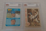 Vintage Topps Sandy Koufax Beckett GRADED Card Pair HOF 1965 Leaders Drysdale 1964 World Series