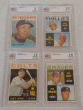 4 Vintage 1964 Topps Baseball Beckett GRADED Lot Alston Dick Allen Niekro Rookies Staub