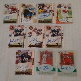 10 Autographed Football Insert Cards Lot NFL Hit Press Pass Rookies RC Moss Dayne Koren Robinson