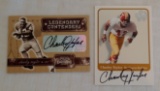 2 Charley Taylor Autographed Signed Insert Cards Washington Redskins NFL Football HOF Fleer Greats