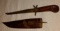 Vintage Small Knife Dagger Sword India w/ Sheath Carved Wooden Fish Fishing Scabbard 14''