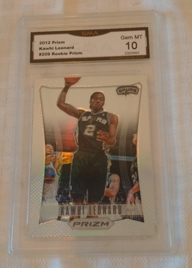 2012-13 Panini Prizm NBA Basketball Rookie Card RC #209 Kawhi Leonard Spurs GMA GRADED 10 GEM MINT