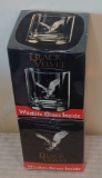 2 Vintage Black Velvet Whiskey Glass Tumbler New w/ Box Alcohol Advertising Wildlife Sealed