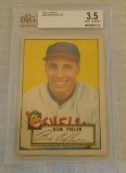 Vintage 1952 Topps Baseball Card #88 Bob Feller Indians HOF Beckett GRADED 3.5