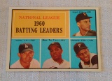 Vintage 1960 Topps Baseball NL Batting Leaders Card Clemente Mays Groat Larker Nice Solid Condition