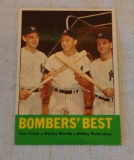 Vintage 1963 Topps Baseball #173 Bomber's Best Combo Card Mantle Tresh Richardson Yankees