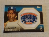 Topps Baseball Card Insert Jackie Robinson Dodgers 1955 Patch