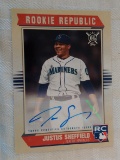 2019 BL Topps Rookie Republic Baseball ard Justus Sheffield RC Mariners Autographed Signed Insert