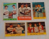 5 Vintage Topps Baseball Combo Card Lot Mays Stengel Kaline Snider Robinson