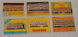 6 Vintage 1950s 1960s Topps Baseball Team Card Lot Yankees Mantle Maris