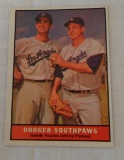Vintage 1961 Topps Baseball Combo Card #207 Dodgers Soutpaws Sandy Koufax Johnny Podres Solid Grade