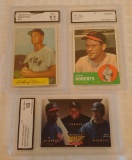 3 GRADED Card Lot 1963 Topps Roberts 1954 Bowman Nixon 1995 Donruss Dominators