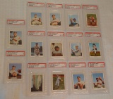 (14) Different Vintage 1955 Golden Stamp PSA GRADED Baseball Card Lot Rare Oddball Issue Stadium