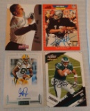 4 NFL Football Autographed Signed Card Lot JSA Holo Sticker Howie Long Ken Stabler McCoy Jennings RC