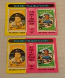 Regular & Mini 1975 Topps Baseball #197 MVP Card Ernie Banks & Nellie Fox