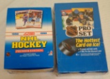 (2) 1990-91 Pro Set & Score NHL Hockey Wax Box Lot 36 Sealed Packs Each Stars Rookies