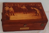 PGA Tour Golf Wooden Trinket Box w/ Nameplate Trophy? Event? 9x15 Hinged Lid Storage