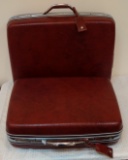 2 Vintage Samsonite Hardshell Luggage Suitcase Pair Set Rare Wineberry Maroon Burgundy Silhouette II