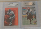 1994 Classic Marshall Faulk Rookie Card & 1996 Select Certified Mirror Red BGS Beckett GRADED 7.5 9