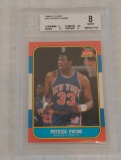 1986-87 Fleer NBA Basketball #32 Patrick Ewing Knicks RC HOF Key Vintage BGS 8 GRADED NM-MT Rookie