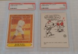 2 PSA GRADED Babe Ruth Baseball Card Lot 1963 GAD Fun 1985 Topps Woolworth 5 7 EX NRMT