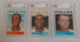 3 Vintage Beckett GRADED Baseball Card Lot 1964 Topps Altman 5.5 Mota 2 Bunning 5 HOF