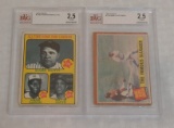 Vintage 1962 & 1973 Topps Baseball Babe Ruth Beckett GRADED Card Pair 2.5 Yankees HOF