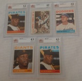 (5) Beckett GRADED 1964 Topps Baseball Card Lot Stars All 4.5 VG-EX Koufax Stargell Drysdale McCovey