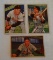 3 Vintage 1952 Bowman Baseball Card Lot Staley Chambers Hartsfield Solid Conditions