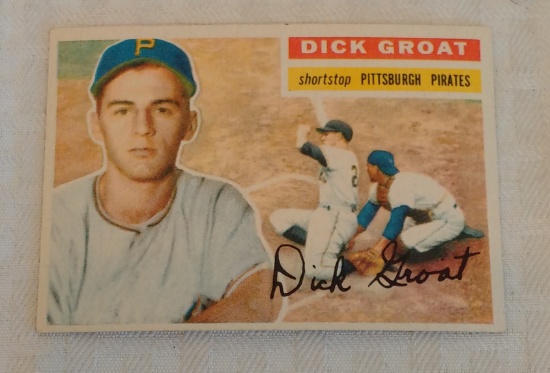 Vintage 1956 Topps Baseball Card #24 Dick Groat Pirates White Back Solid Condition