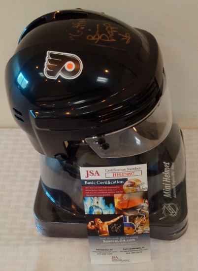 Brian Propp NHL Hockey Mini Helmet Flyers Autographed Signed JSA COA Guffaw Inscription