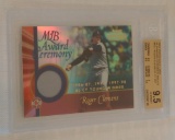 2001 Topps Gold Label Award Ceremony Relic Jersey Insert Card Roger Clemens Red Sox BGS GRADED 9.5