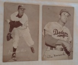2 Vintage Exhibit Arcade Baseball Card Pair Lot Dodgers Preacher Roe Don Newcombe
