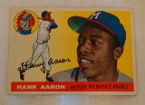 Vintage 1955 Topps Baseball Card #47 Hank Aaron Braves HOF Solid Condition