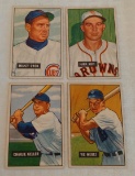 4 Solid Condition Vintage 1951 Bowman Baseball Card Lot Wertz Arft Owen Keller