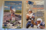 2 New England Patriots NFL Football Media Guide Pair Lot Brady Belichick