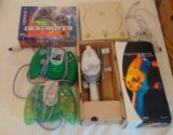 Vintage 1990s Sega Dreamcast Console Game System Unit w/ Controllers Fishing Rod MIB Untested